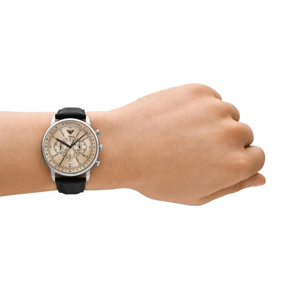 Emporio Armani orologio uomo 42mm cronografo toni argento