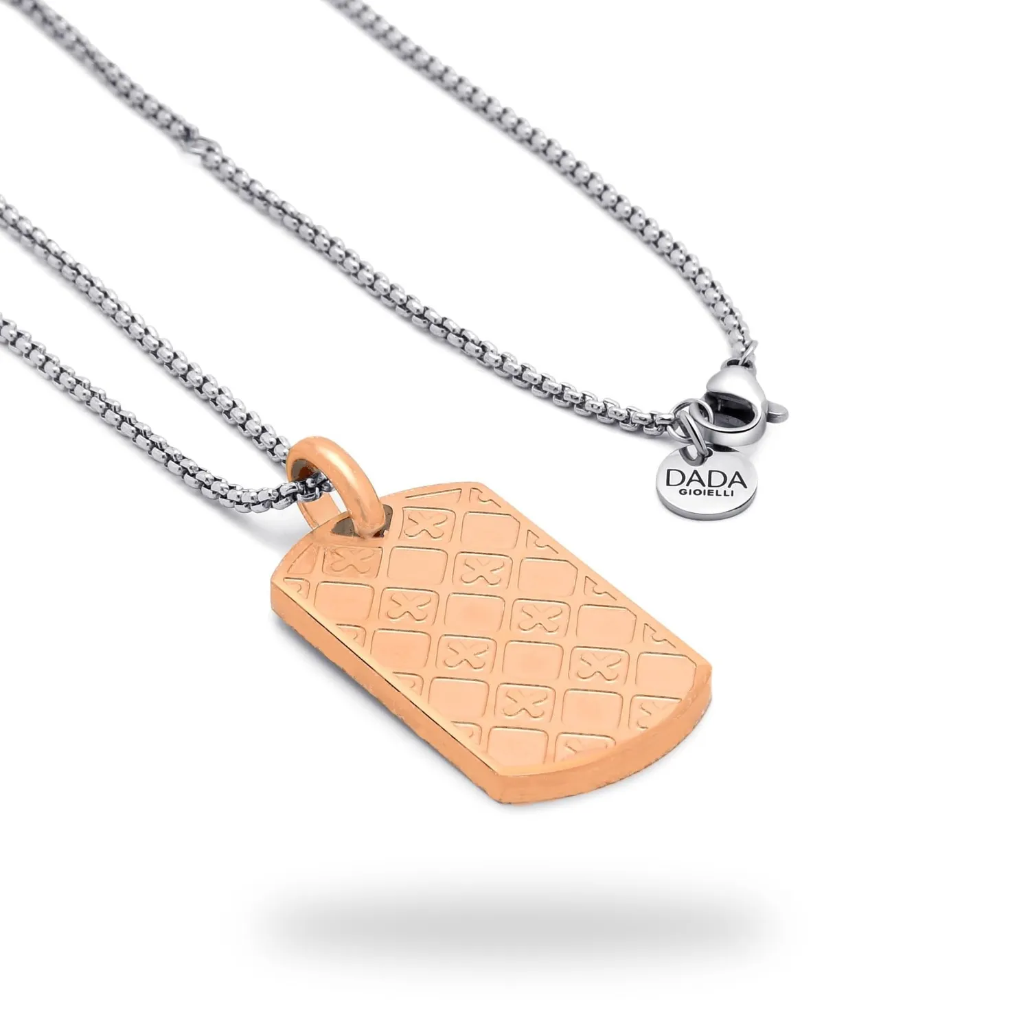 Dada Gioielli Piastrina Militare Collana Nero Argento Uomo