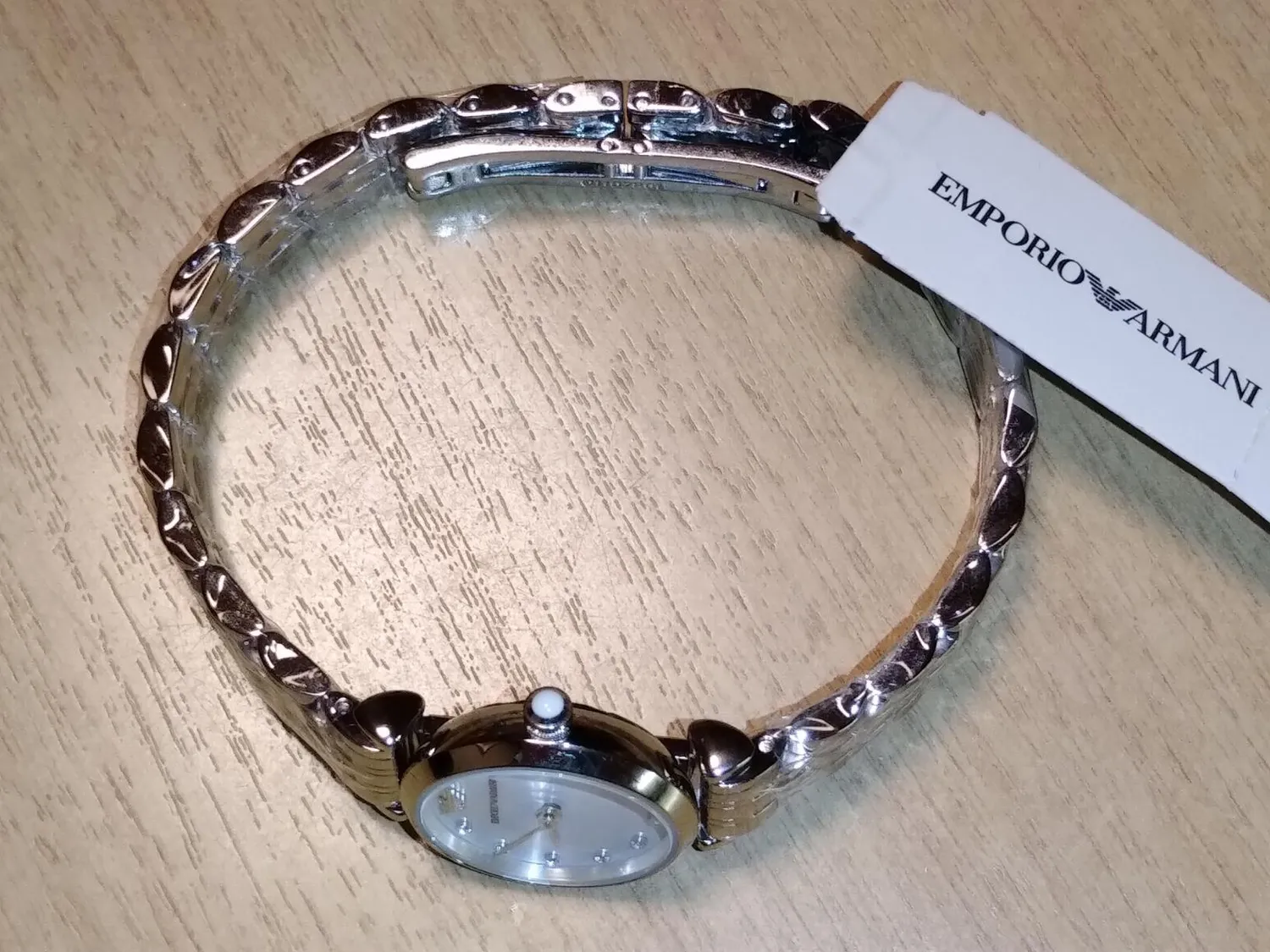 Emporio Armani orologio donna argento e bianco madreperla