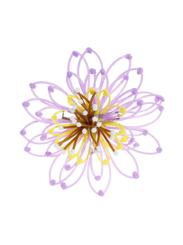 Rada Spilla Fiore Plastica Lilla Giallo Maxi