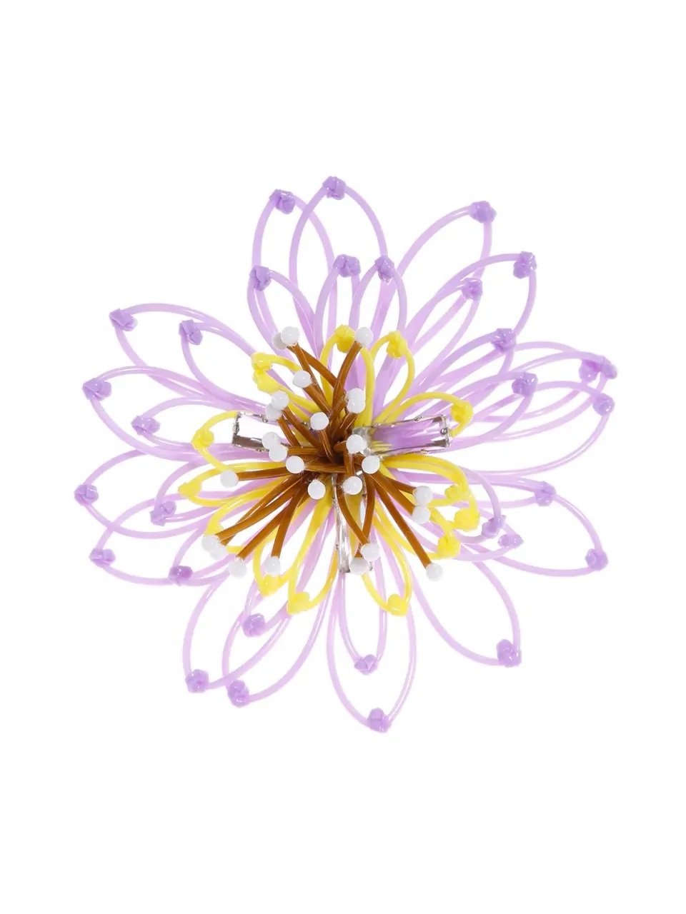 Rada Spilla Fiore Plastica Lilla Giallo Maxi