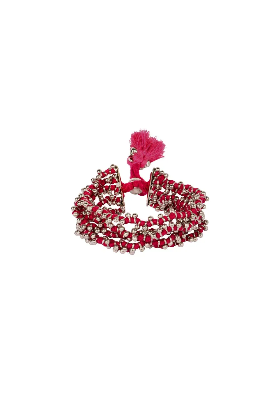 House of Tuhina Fuljhadi bracciale multistrato argento