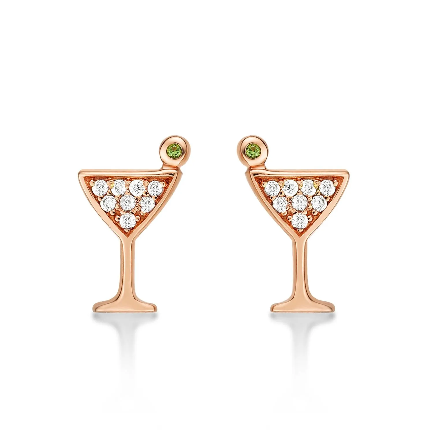 Diamond Treats Orecchini Cocktail Martini Argento Zirconi