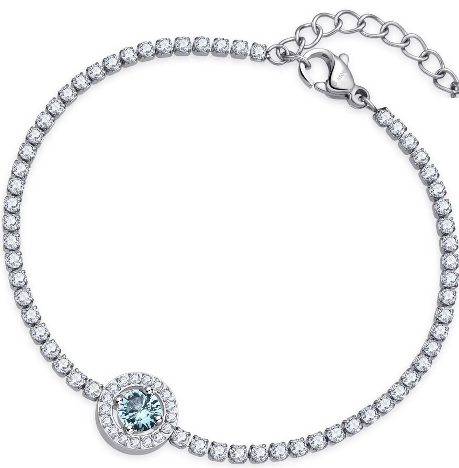 Dada Gioielli Bracciale Tennis Rosso Rubino Acciaio Donna