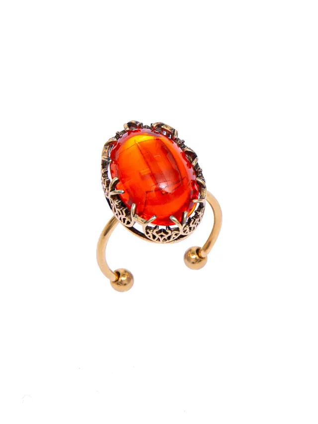 Rada Cabochon anello arancio vetro