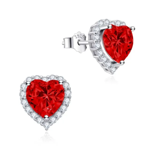 Dada Gioielli Punto Luce Cuore 11mm Orecchini Rosso Rubino