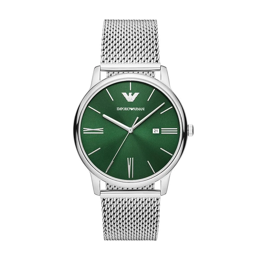Emporio Armani orologio uomo argento e nero jet
