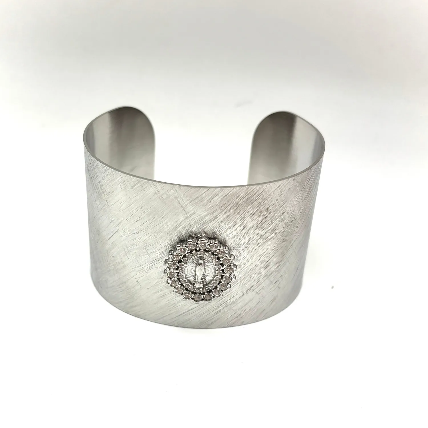 Ornamenta Madonna bracciale fascia acciaio regolabile