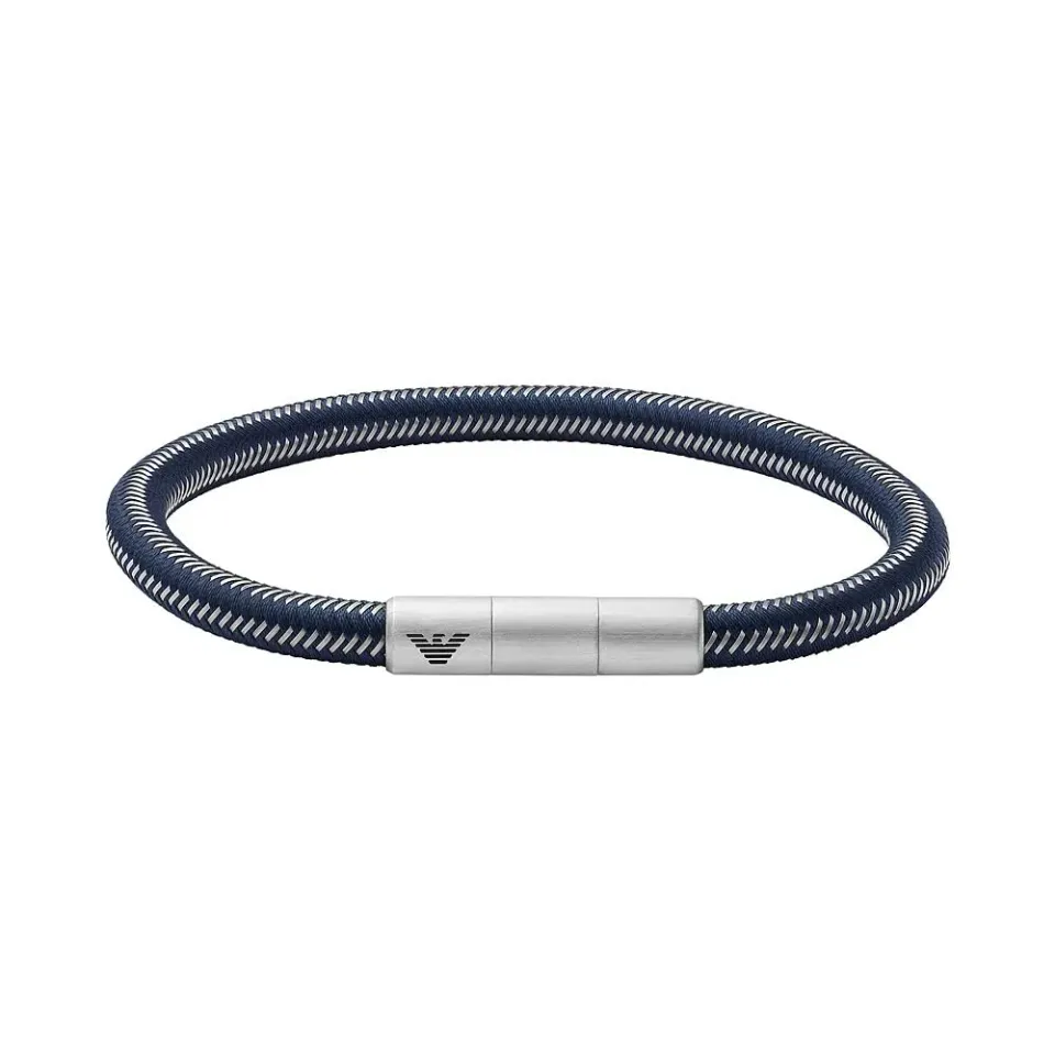 Emporio Armani Bracciale Uomo Acciaio Blu Chiusura Magnetica
