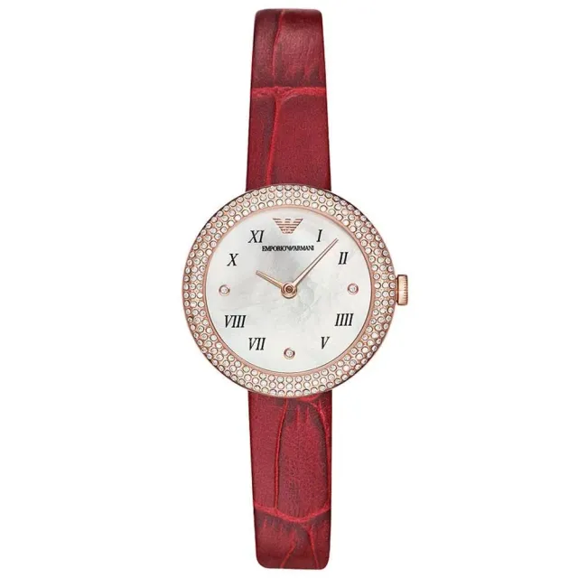 Emporio Armani AR11357 orologio donna madreperla pelle rossa 30 mm