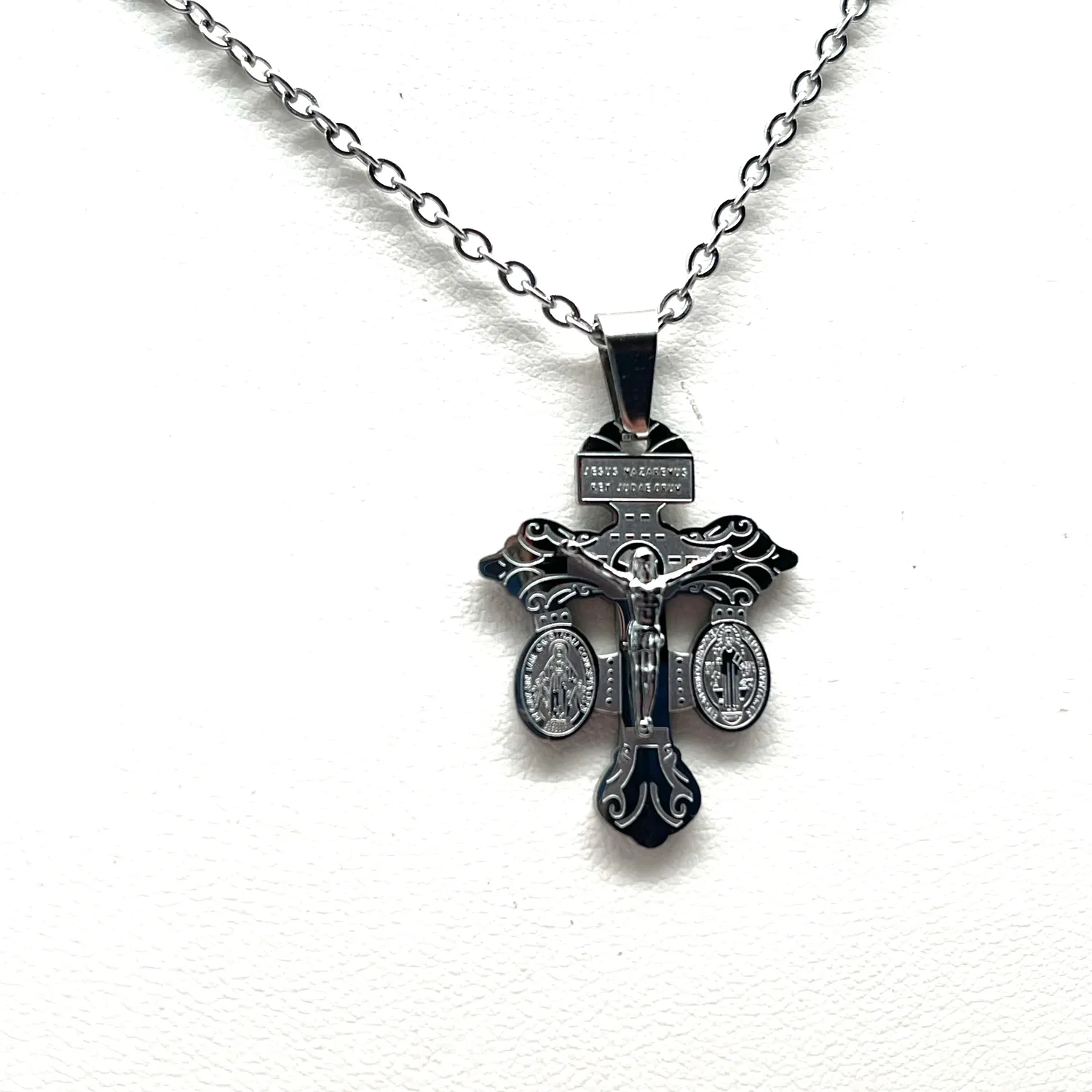 Ornamenta Crux Misericordiae collana acciaio 45 cm