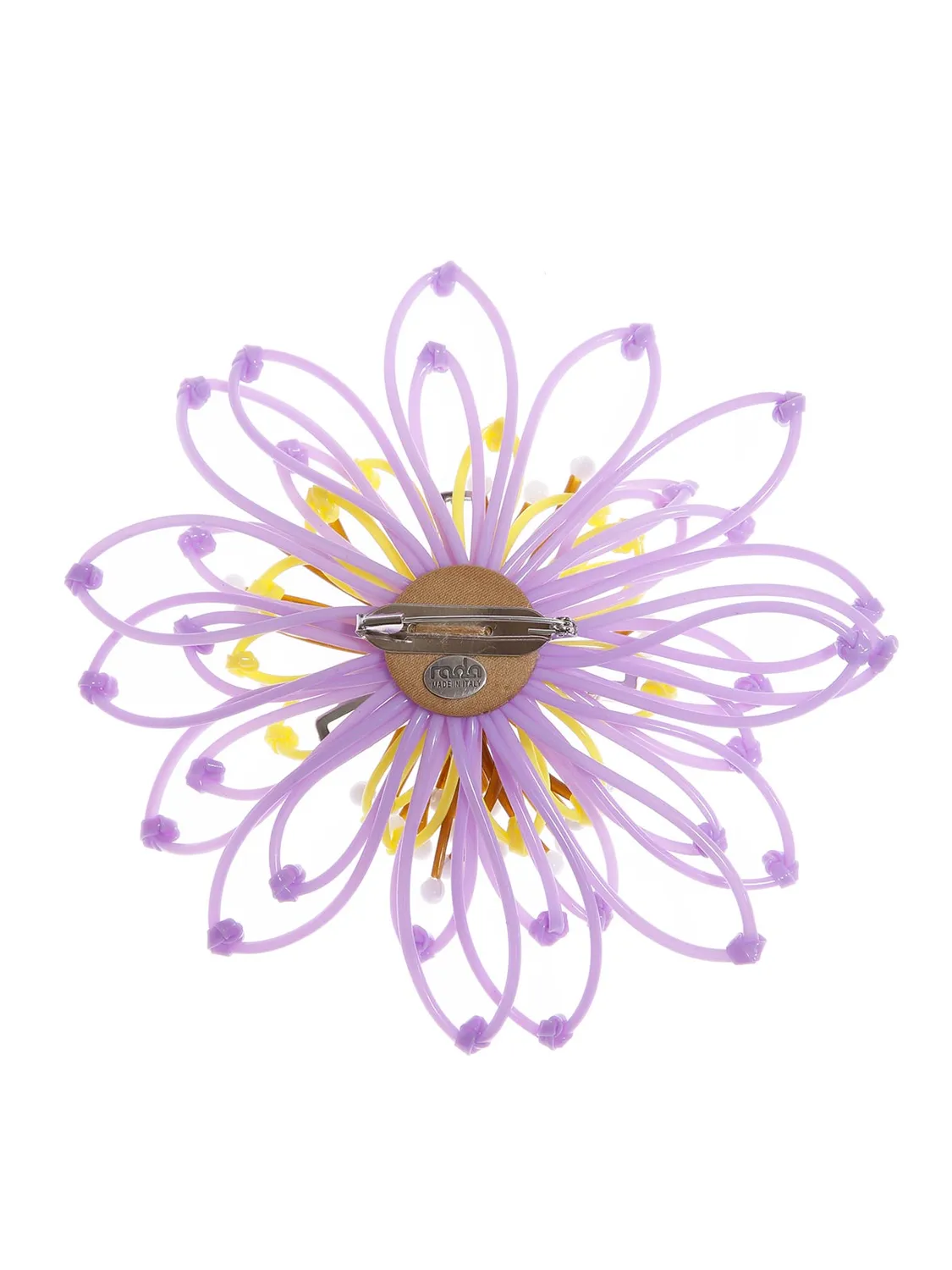 Rada Spilla Fiore Plastica Lilla Giallo Maxi