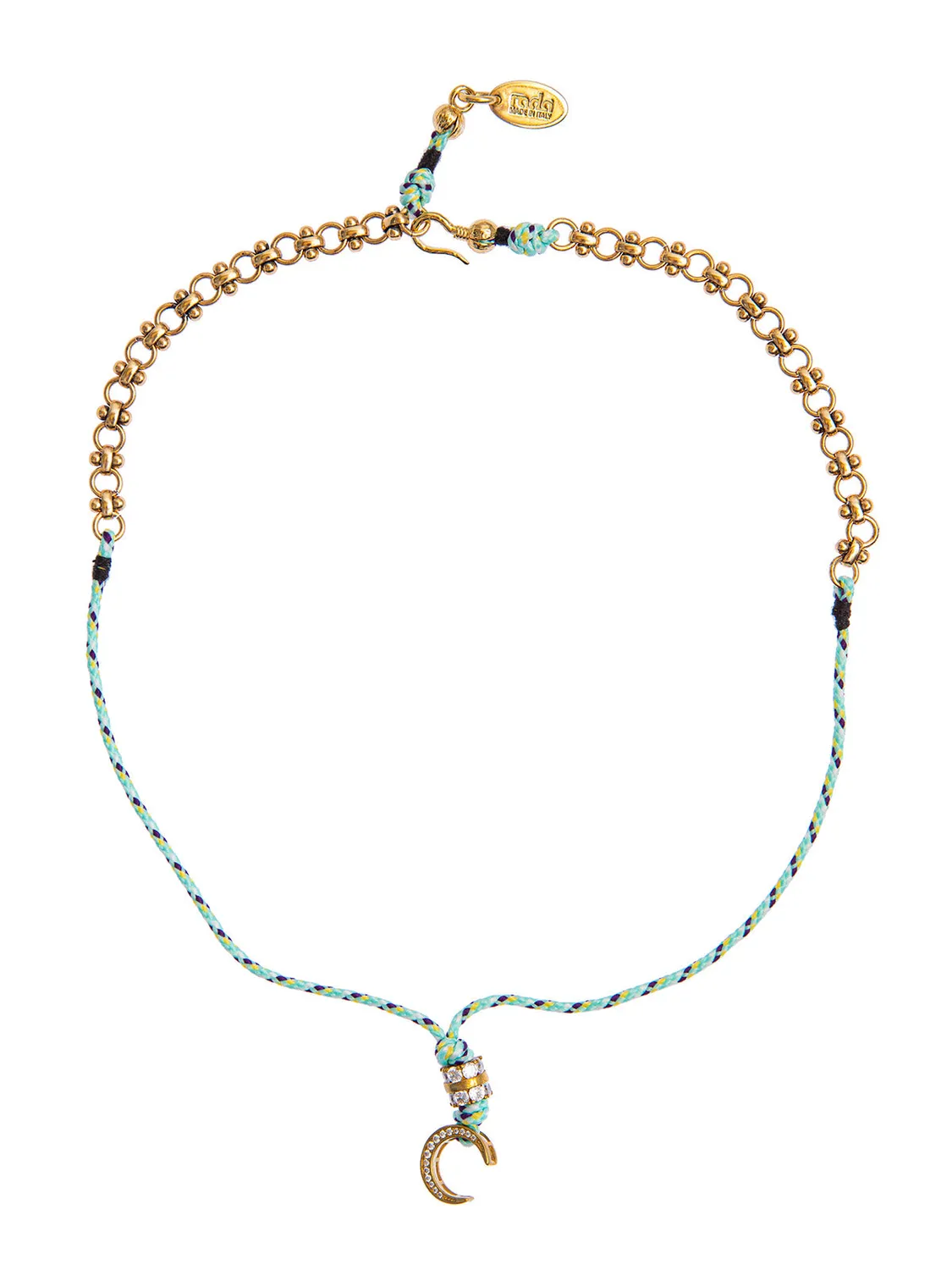 Rada Set due collane cordoncino con ciondoli strass