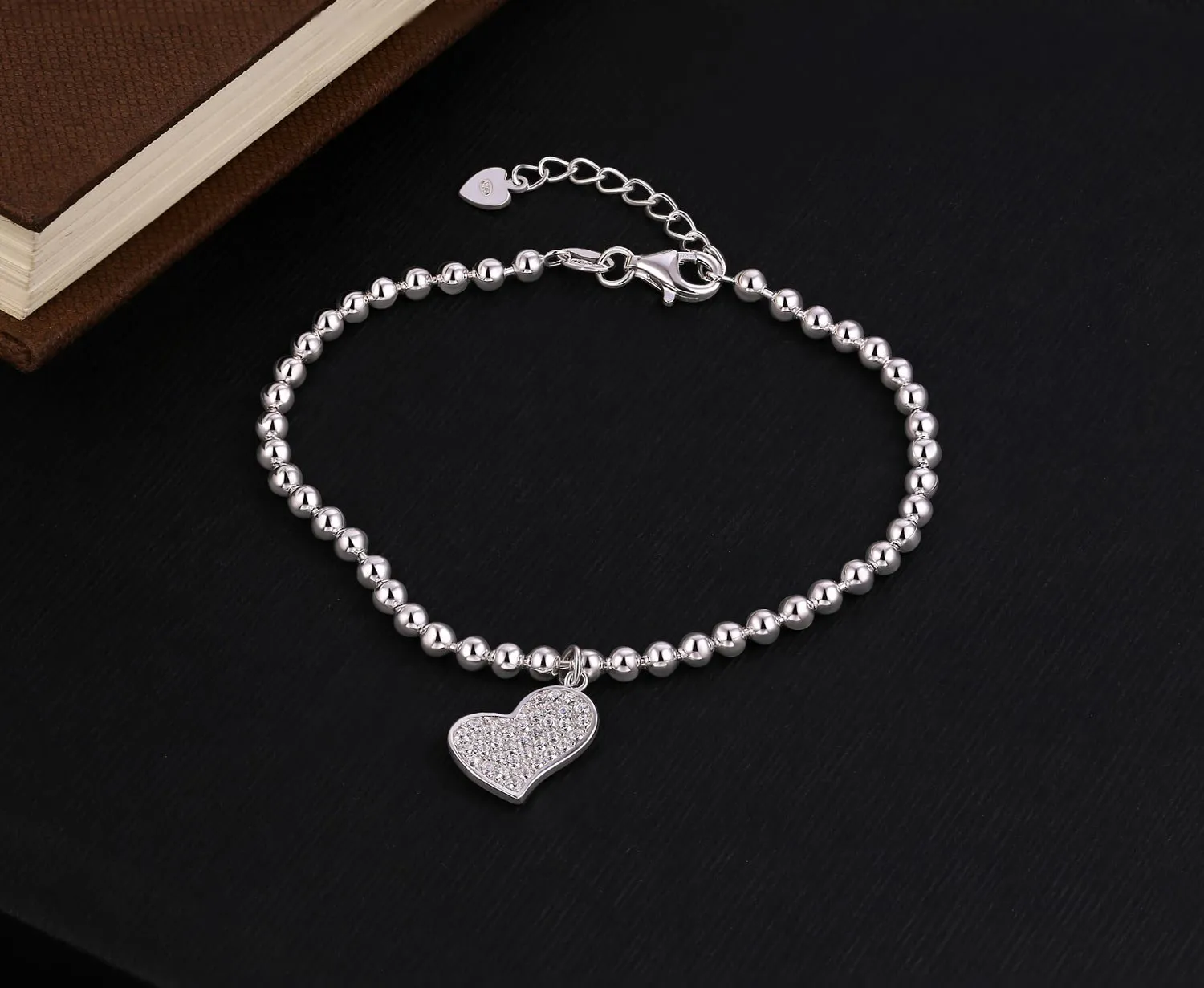 Diamond Treats Braccialetto Cuore Argento 925 Zirconi 16,5-19 cm