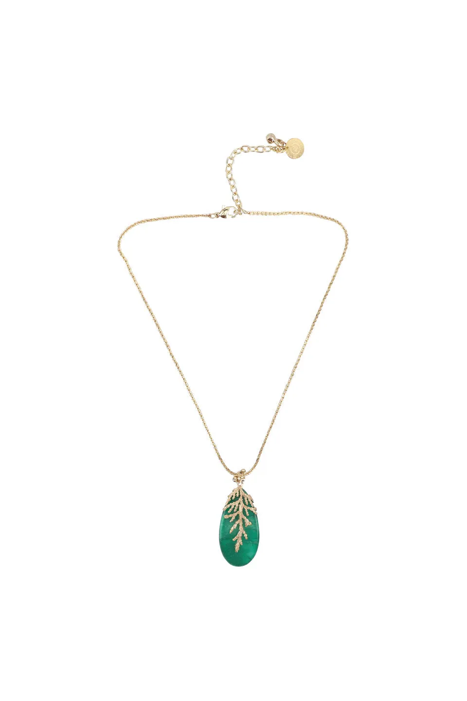 House of Tuhina Leaf Stone collana corta pendente