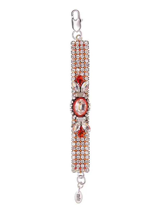 Rada Bracciale di strass con pietre centrali arancio