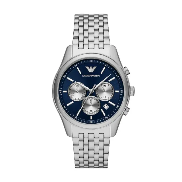 Emporio Armani orologio argento blu scuro uomo