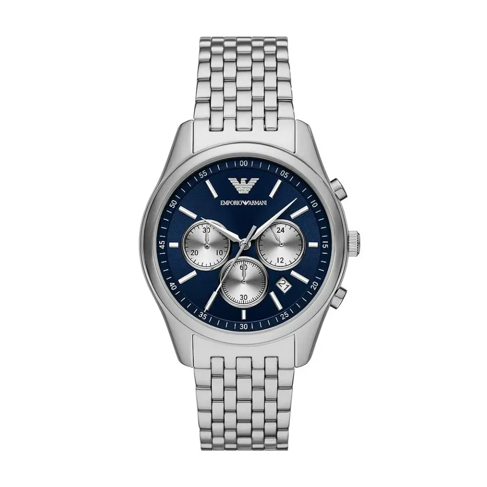 Emporio Armani orologio argento blu scuro uomo