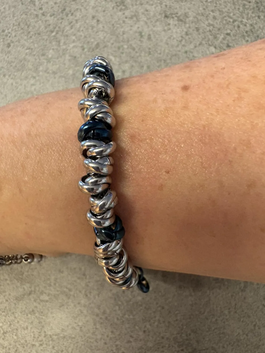 Dada Gioielli Bracciale Donna Anelli Blu Acciaio