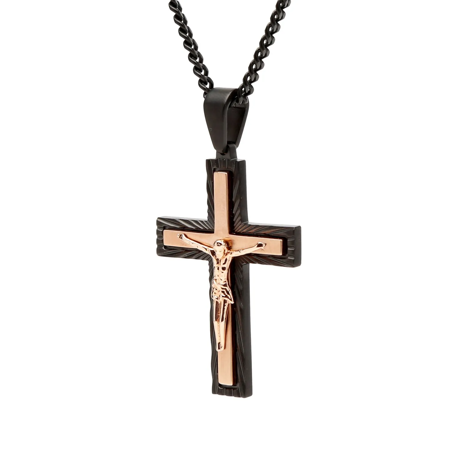 Diamond Treats Design 2 Collana Uomo Croce Acciaio 50-60 cm