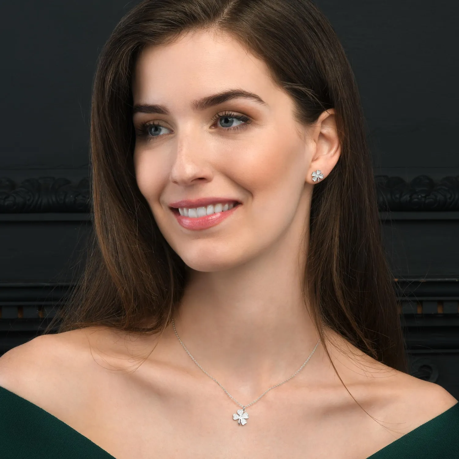 Diamond Treats collana quadrifoglio argento 925 donna