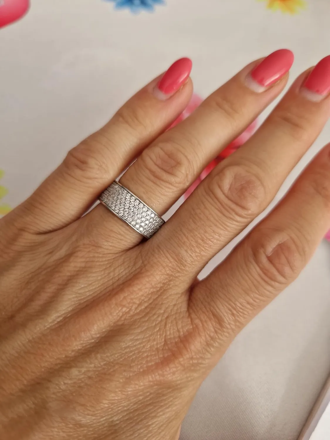 Diamond Treats Anello Mezza Fascia Argento 925 Misura 19