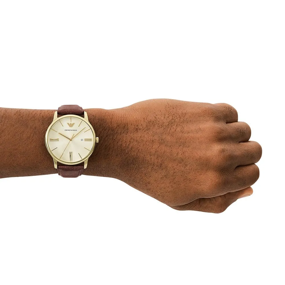 Emporio Armani Orologio Uomo Marrone Oro