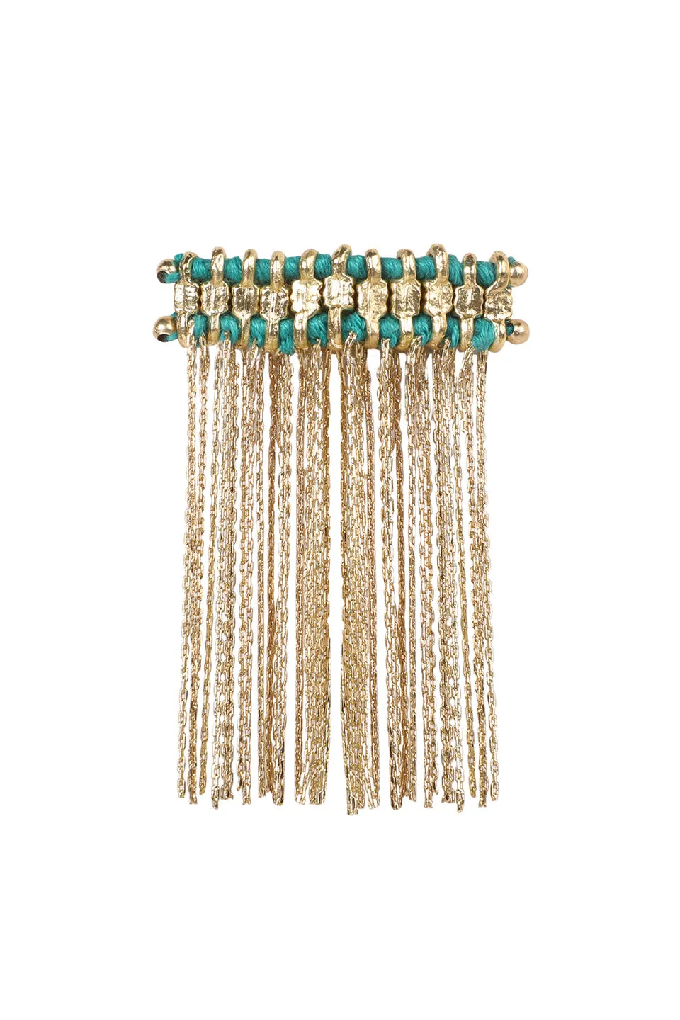 House of Tuhina Aliza Fringe Molletta Capelli Corallo Smaltata