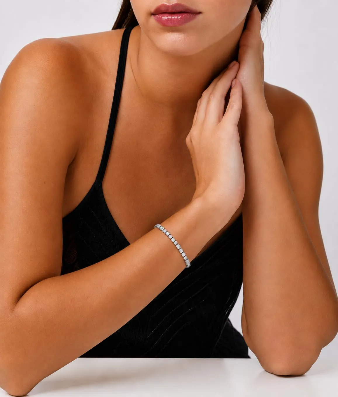 Dada Gioielli Bracciale Tennis Acciaio Zircone Bianco 3mm