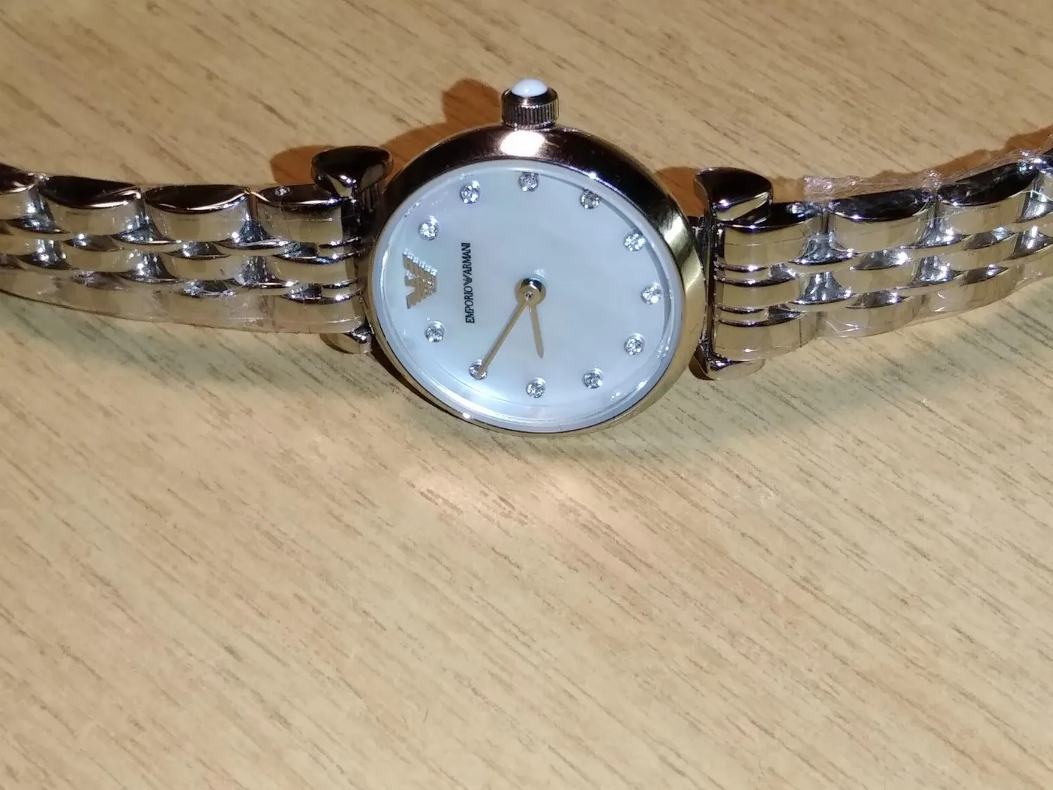 Emporio Armani orologio donna argento e bianco madreperla