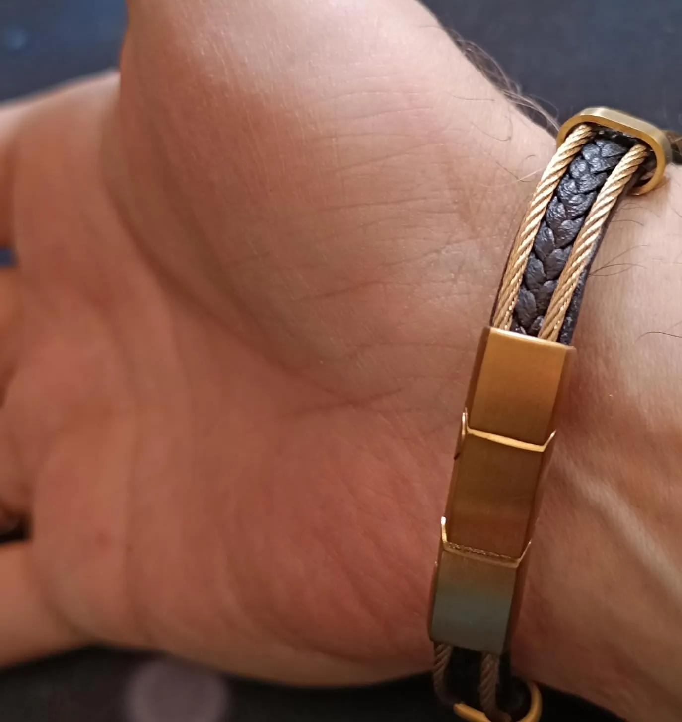 Dada Gioielli bracciale uomo acciaio pelle nero intrecciato