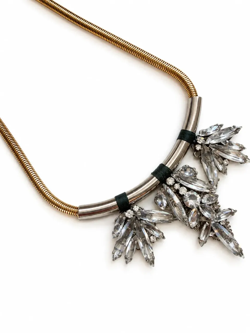 Rada Navette collana pendente cristallo catena oro