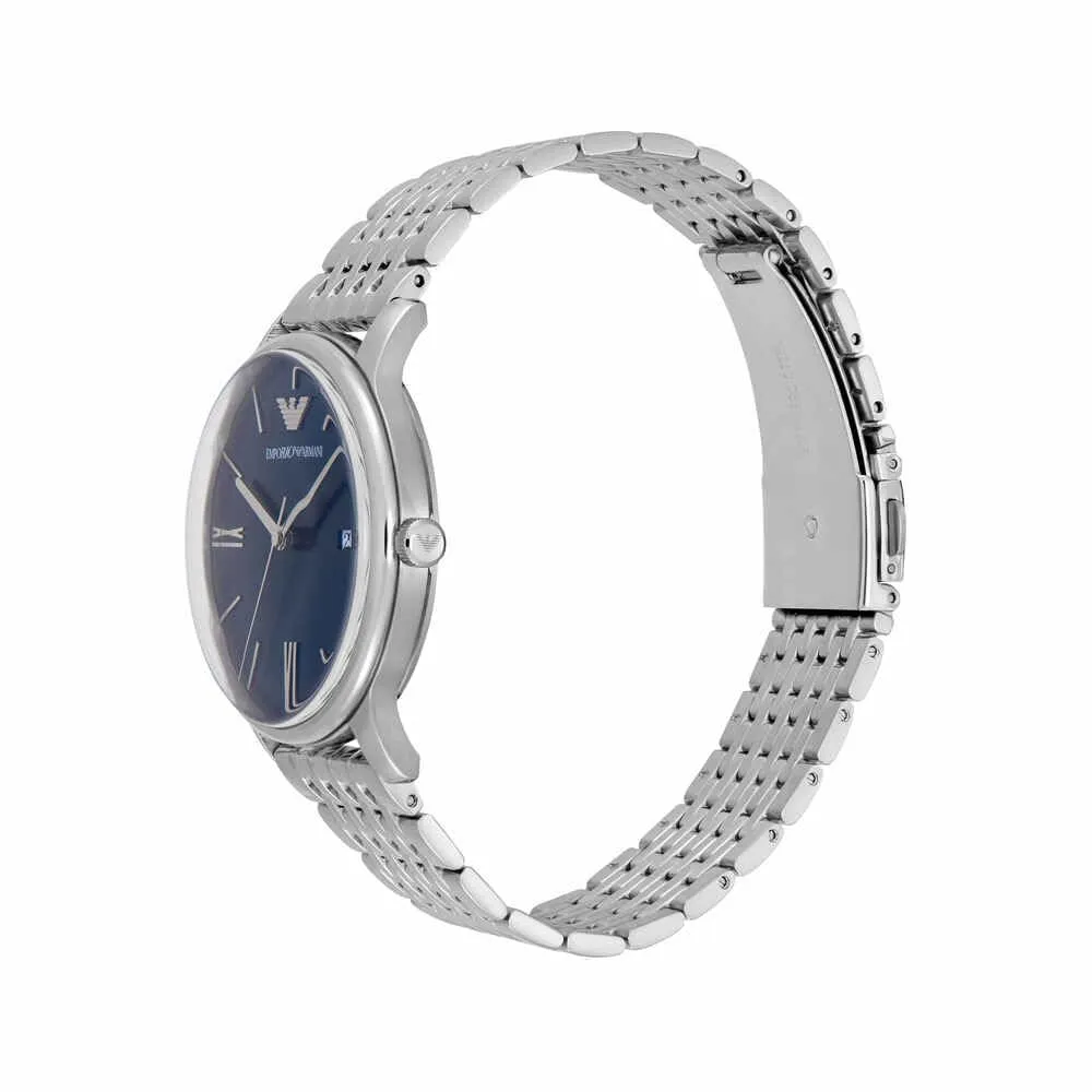 Emporio Armani Orologio Analogico Blu Argento