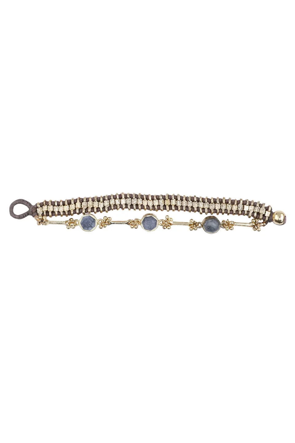 House of Tuhina Falak Round Enamel bracciale smalto oro