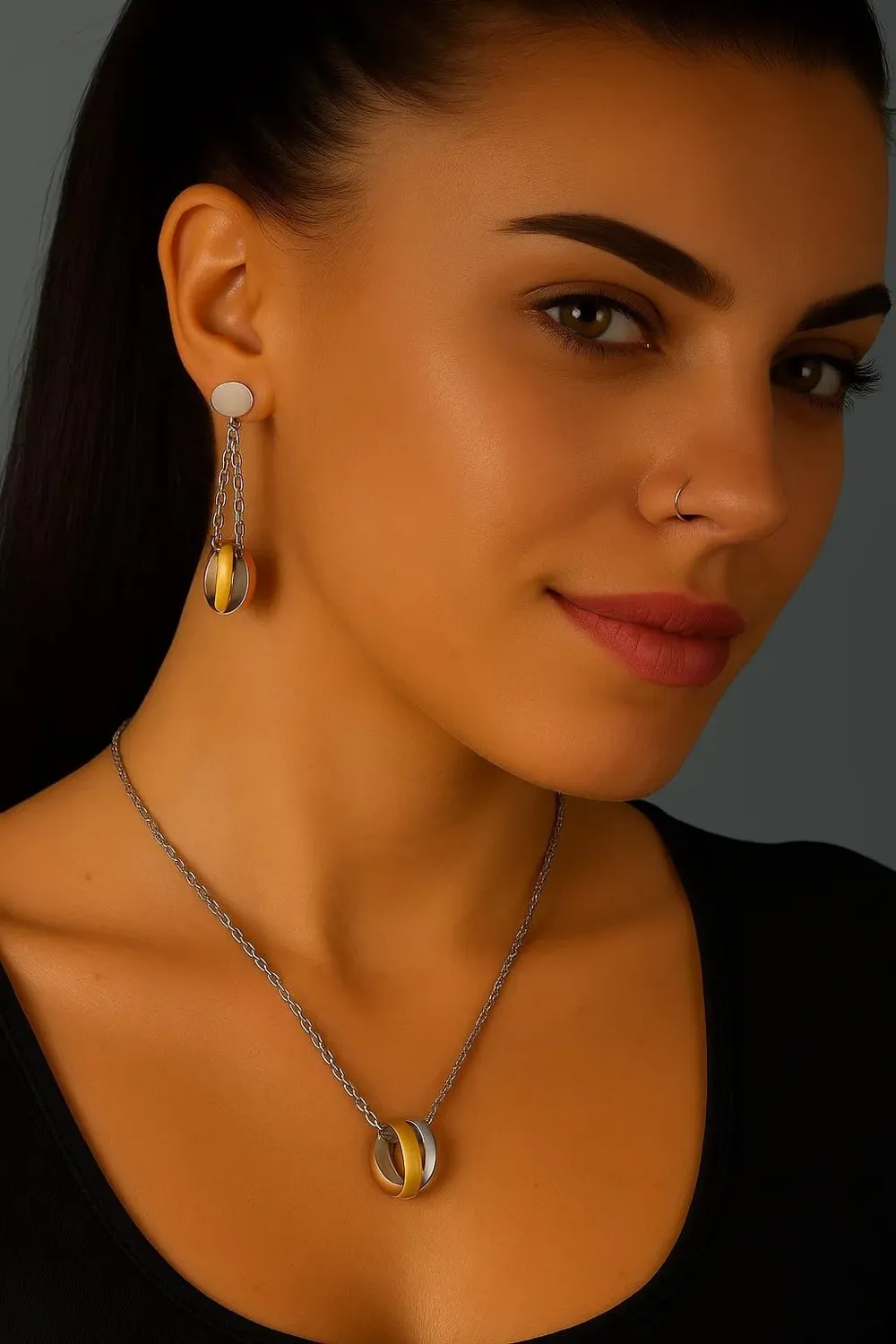 Dada Gioielli collana Trilogy donna anelli 12mm colorati