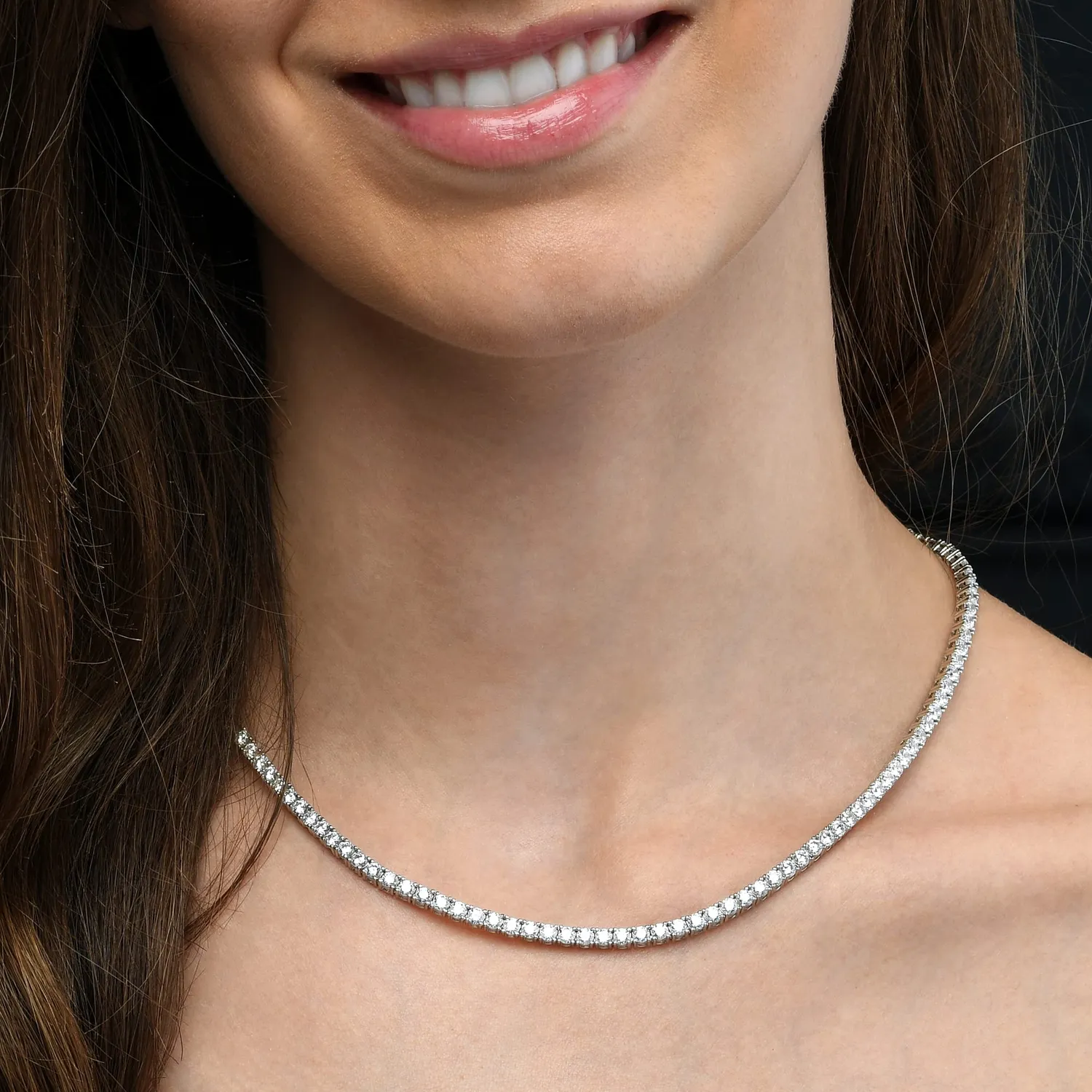 Diamond Treats Collana Tennis Argento 925 Zirconia 3mm Donna
