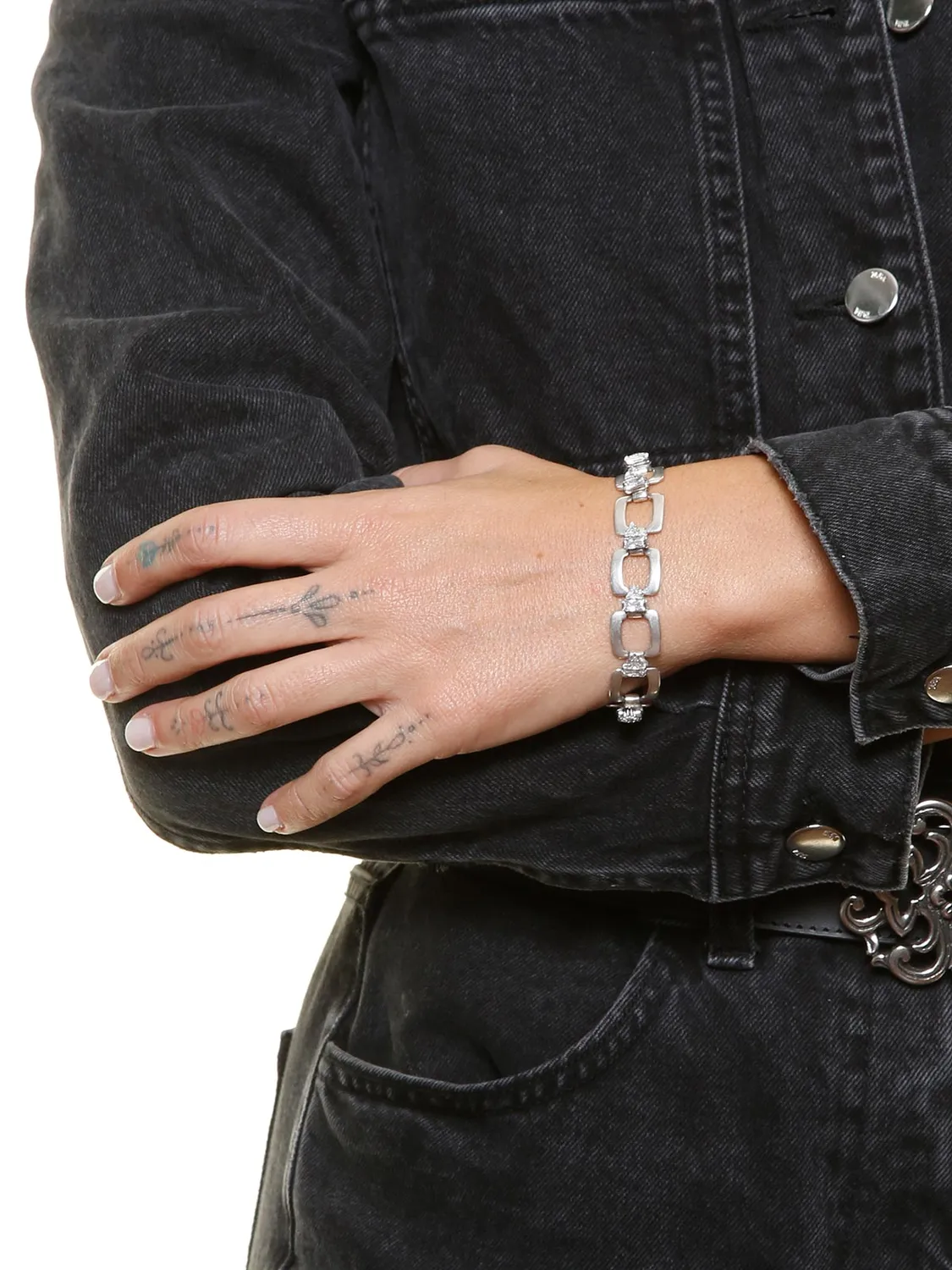 Rada bracciale catena argento antico pietre cristallo