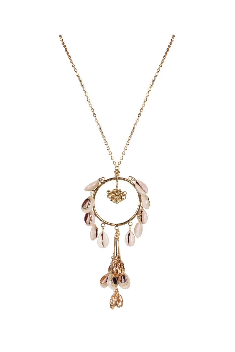 House of Tuhina Shell collana Bloom Gold fatta a mano