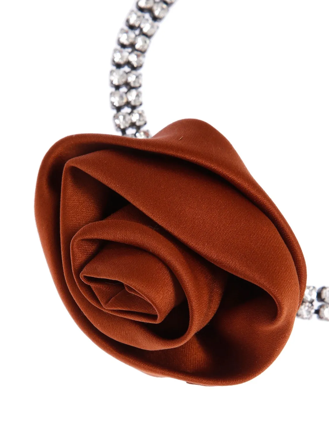 Rada Rosa Satin collana choker marrone strass
