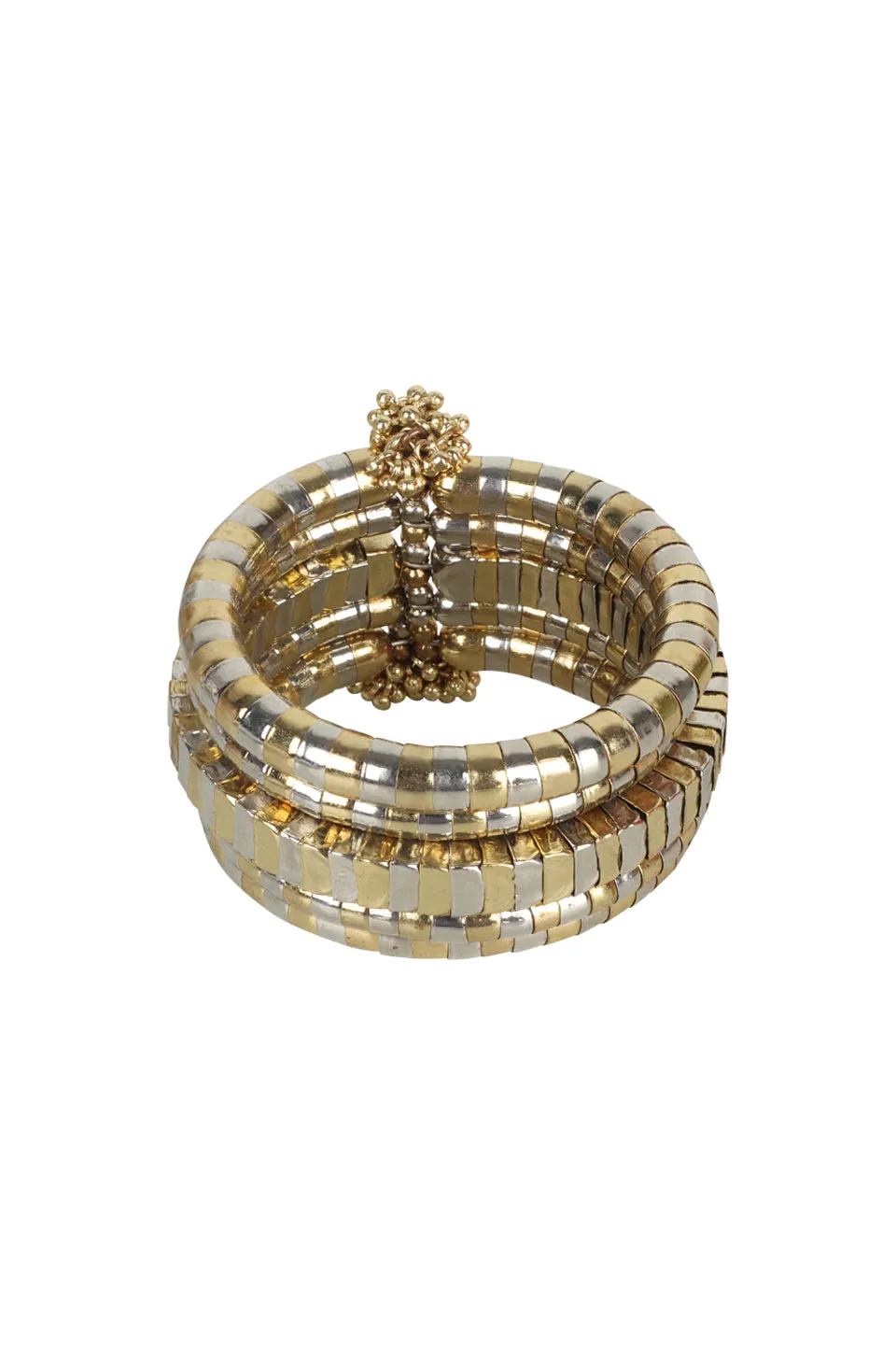 House of Tuhina Takshaka Cuff bracciale oro argento