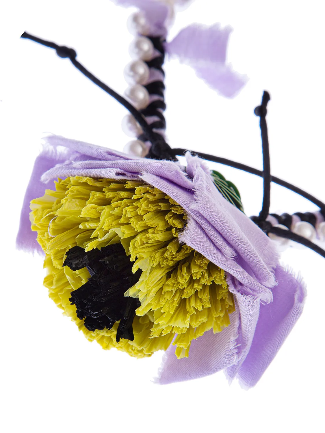 Rada Perle Collana Giallo fiore in tessuto