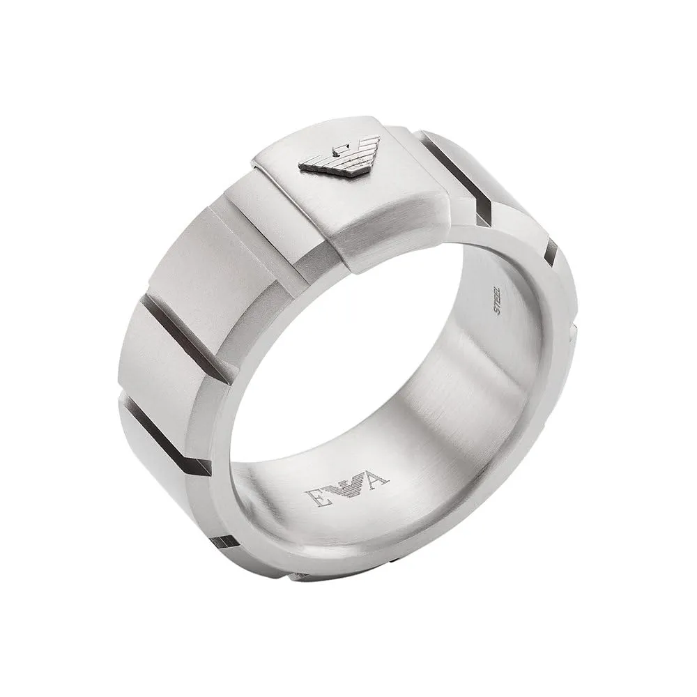 Emporio Armani EGS2032040 anello uomo acciaio nero