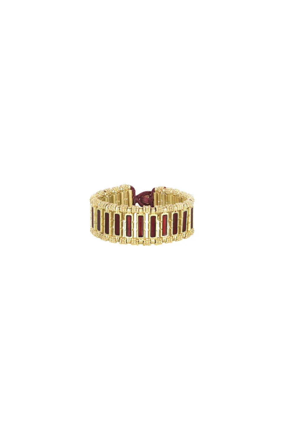 House of Tuhina Lalita bracciale bordeaux pietra naturale