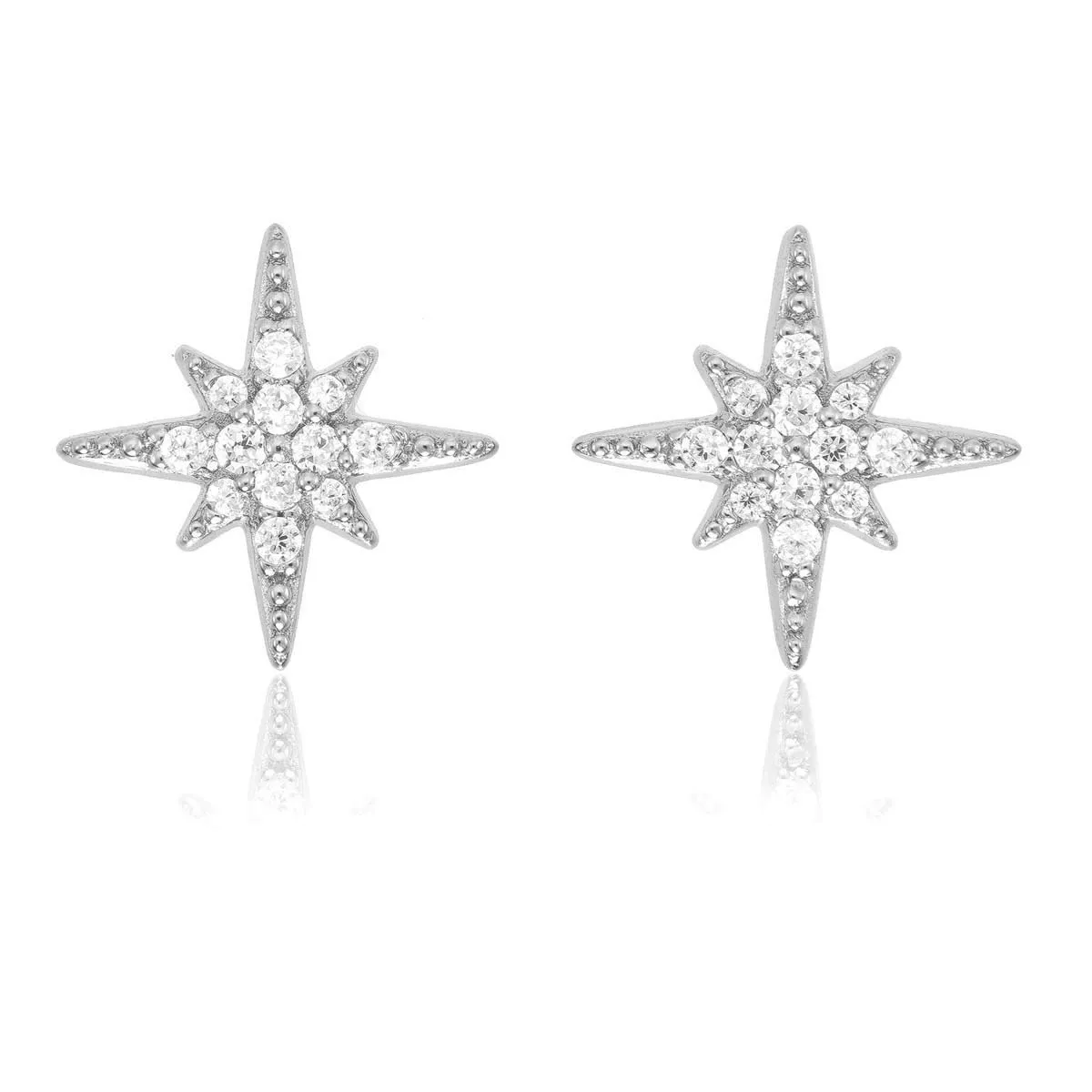 Diamond Treats orecchini stella argento 925 oro rosa zirconia
