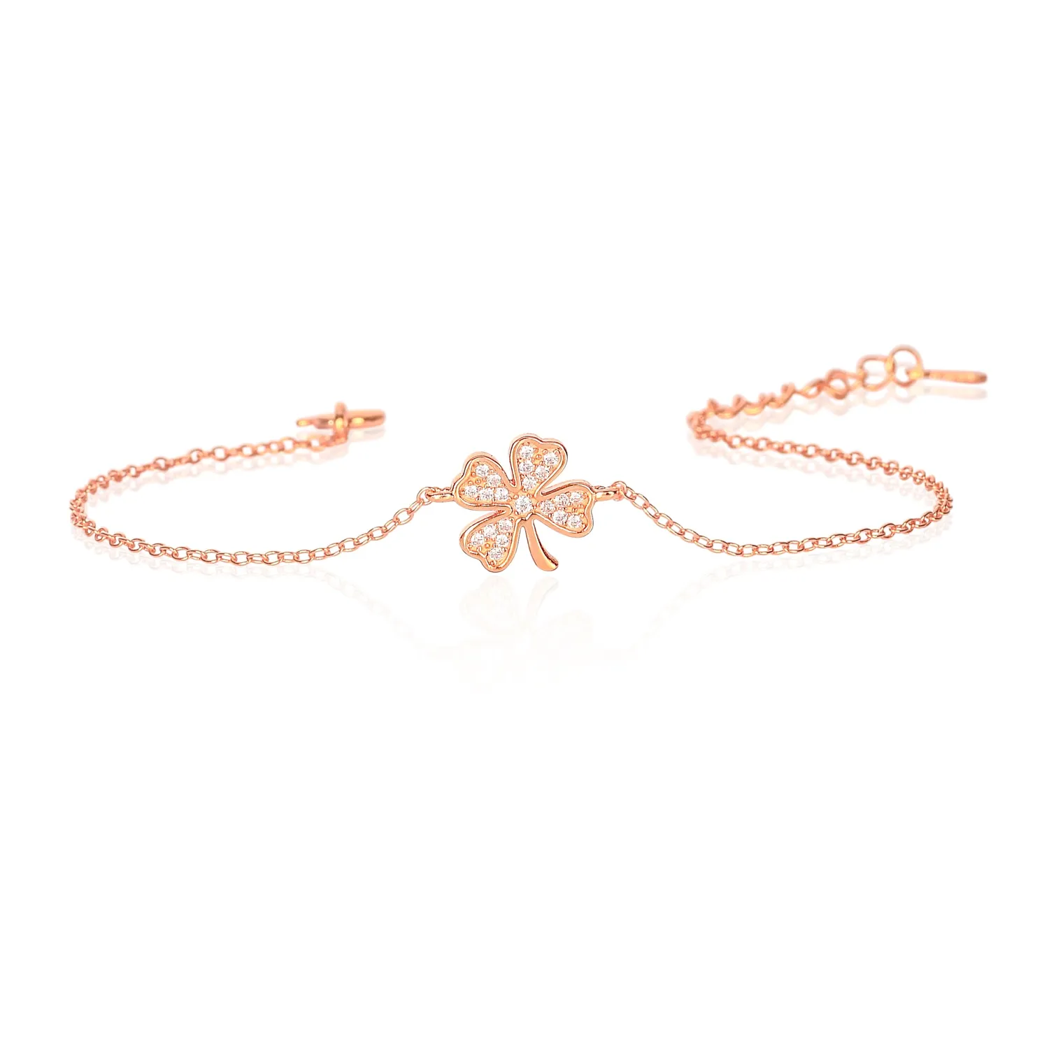 Diamond Treats bracciale quadrifoglio argento oro giallo