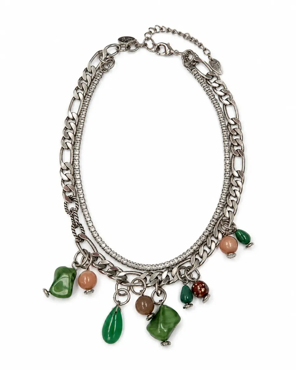 Rada Charms Pietre Verdi collana strass Verde