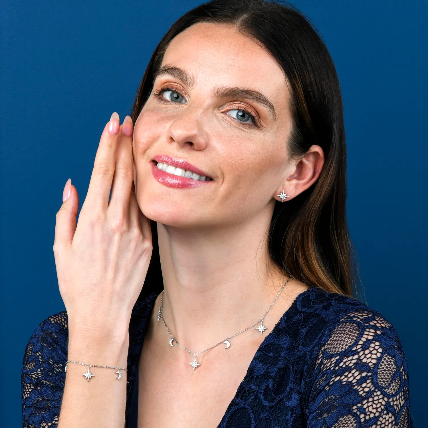 Diamond Treats collana girocollo argento 925 luna stella