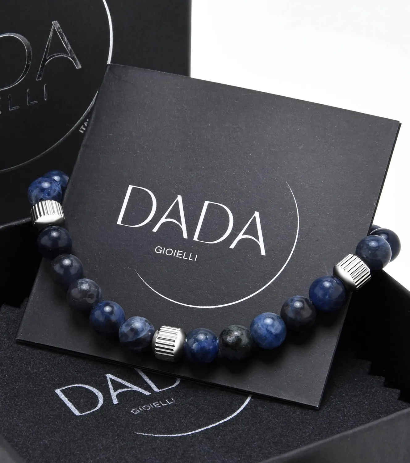 Dada Gioielli Bracciale Uomo Sodalite Pietra Naturale 6mm