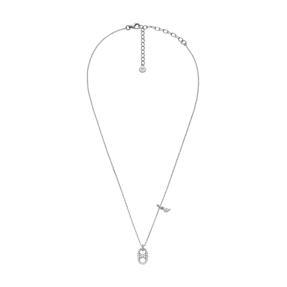 Emporio Armani Collana Donna Argento Bicolore Chiusura Moschettone