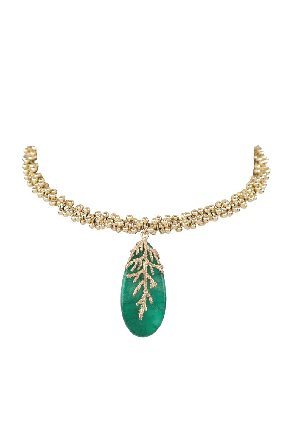 House of Tuhina Leaf Stone choker perline avorio
